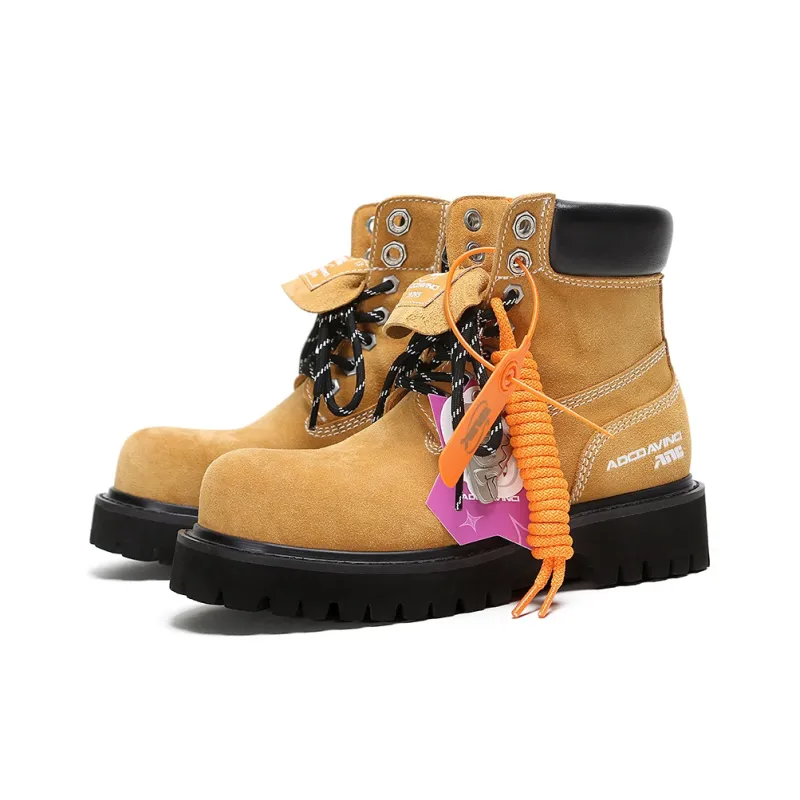 ADCDAVINCI Stardust Short Martin Boot 5cm Unisex Yellow-4