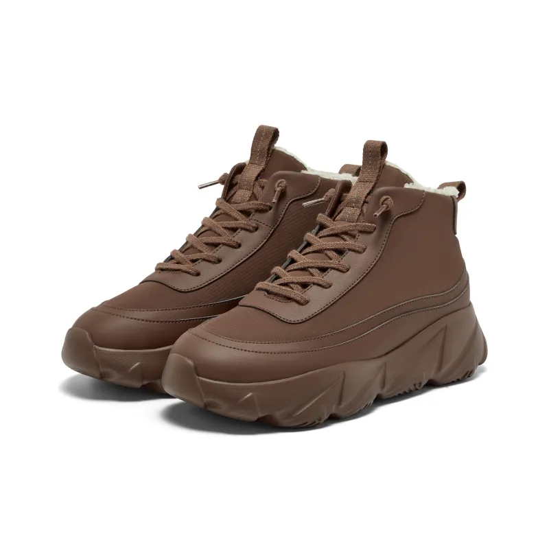 Walk More Windy Shoes Fleece Lined Wear Resistant Height Increasing Warm Snow Boots Unisex-6