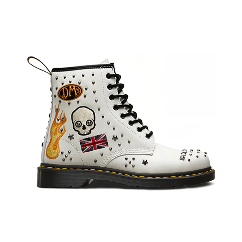 Dr.Martens 1460 Classic 8 High Top Martin Boots Unisex White-2