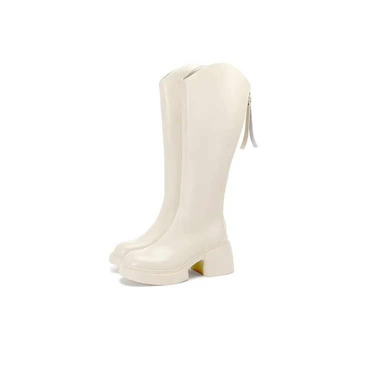 LESELE Knee high Boots Women's Black/Beige-6