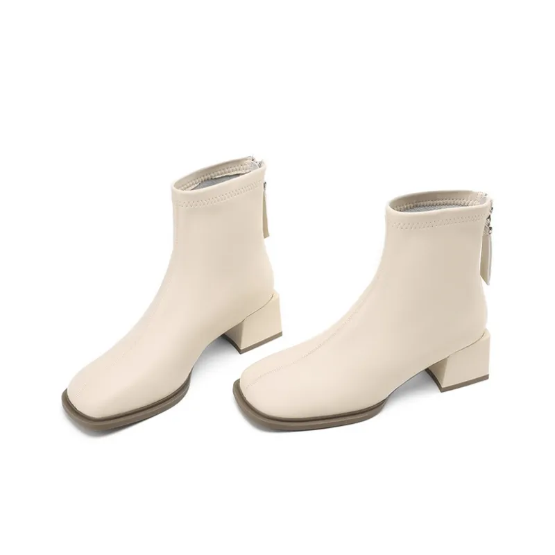 JOSINY Ankle Boots 4.8cm Women's Ecru-4