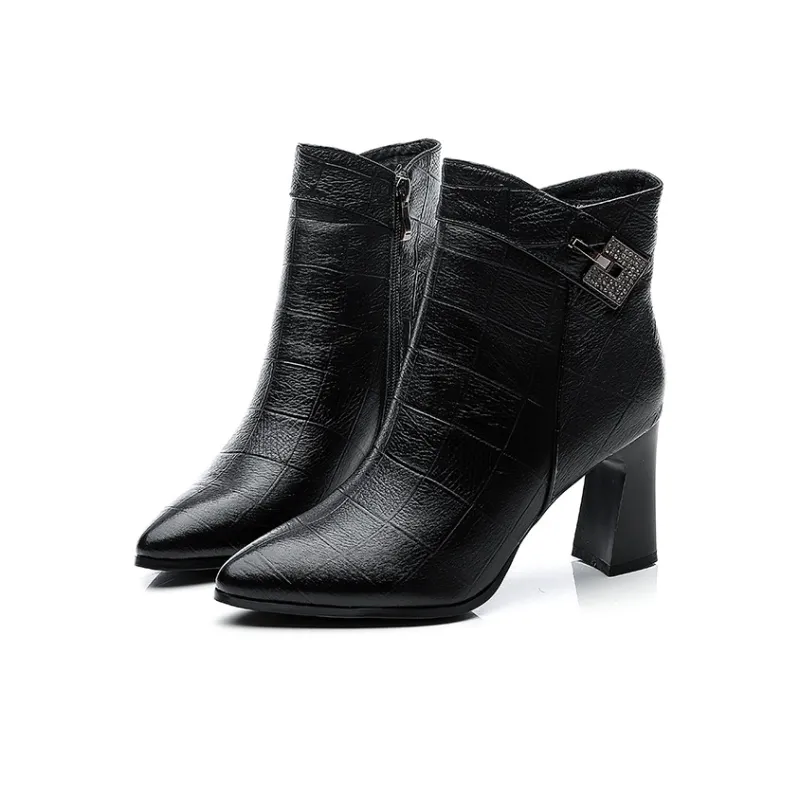 VEDULLAR Ankle Boots Women's Black/Burgundy/Beige-1