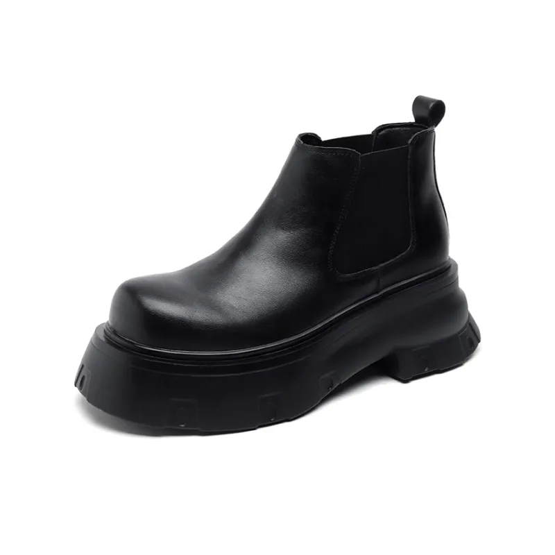 Chi Wolf Short Chelsea Boots Men's Black-1