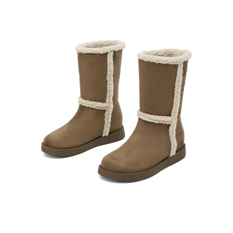 KEKAFU Warm Coverage Wear Resistant Slip Resistant Crew Snow Boots Women's-3