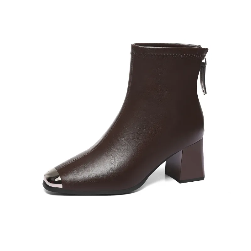 Golden Silk Rabbit Ankle Boots Women's-7