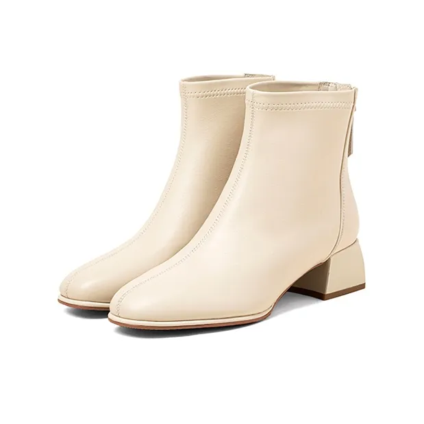 COMELY Ankle Boots Women's Ecru, Milk Tea, Black-21