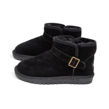Feiyue Warm Wear Resistant Slip Resistant Short Mid Calf Snow Boots Women's Black