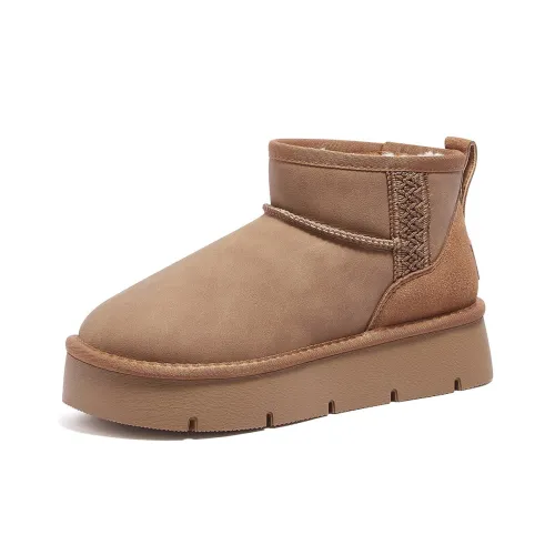 CAMEL Warm And Wear-Resistant Short Snow Boots Women's Brown