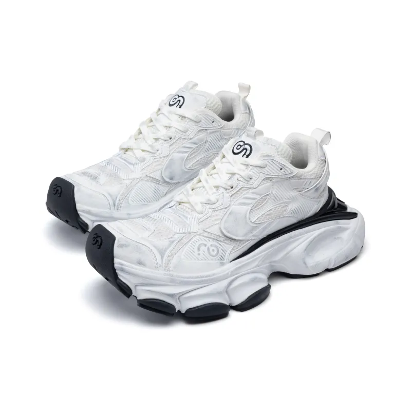 CN Skate Anti Slip And Wear Resistant Height Increasing Low Top Chunky Sneakers Women's Dirty White-1