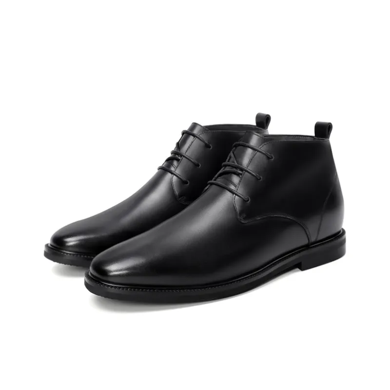 He Jinchang Ankle Boots Men's Black-4