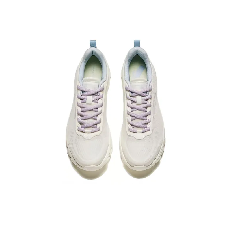 Anta Durable Breathable Low Top Running Shoes Women's White Purple Blue-1