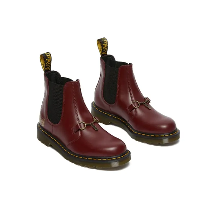Dr. Martens 2976 Snaffle Chelsea Boots Needles Cherry Red-2