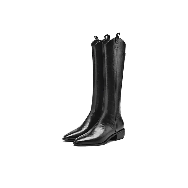HLA Knee high Boots Women's Black/Brown-1