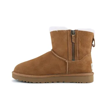 UGG Classic Mini Double Zip Zipper Brown Women's