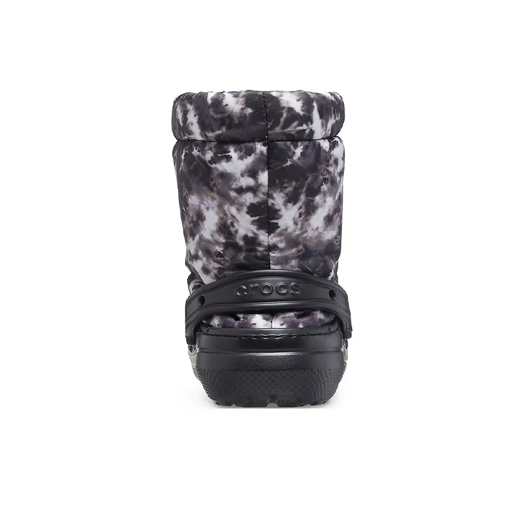Crocs Classic Lined Neo Puff Tie Dye Boots 'Black White'-4