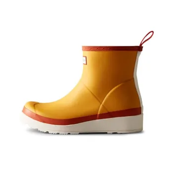 HUNTER Waterproof Rain Boots Women's Orange Red Color Block