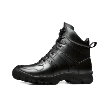 Strongman 3515 Men's Boots Winter Warm Wool Boots Cow Leather Ankle Boots