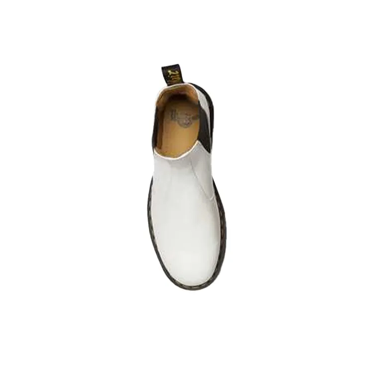Dr.Martens 2976 Yellow Stitch Smooth Leather Chelsea Boots 'White'-2
