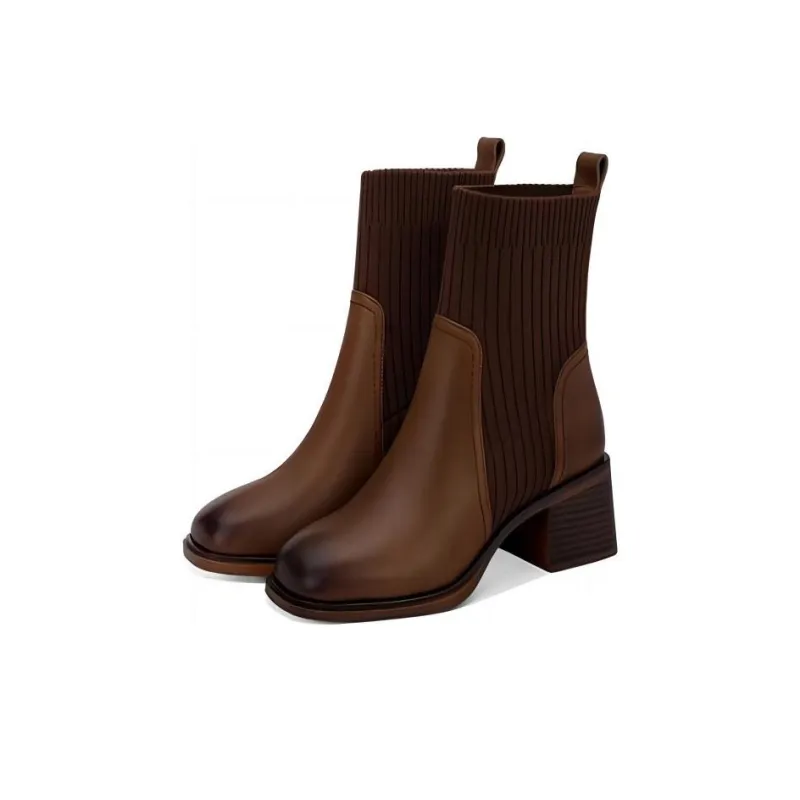 JESSICA SOPHIA Ankle Boots 5cm Women's Brown-2