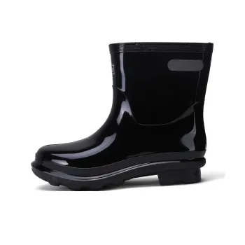 Warrior Water Resistant Slip Resistant Rain Boots Men's Black