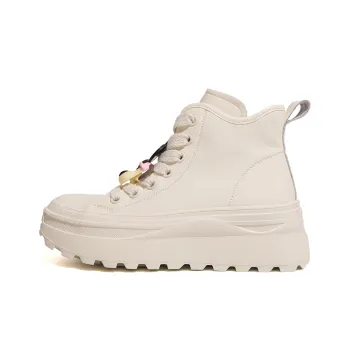 XIAOFAMIAO Ankle Boots Women's Ecru