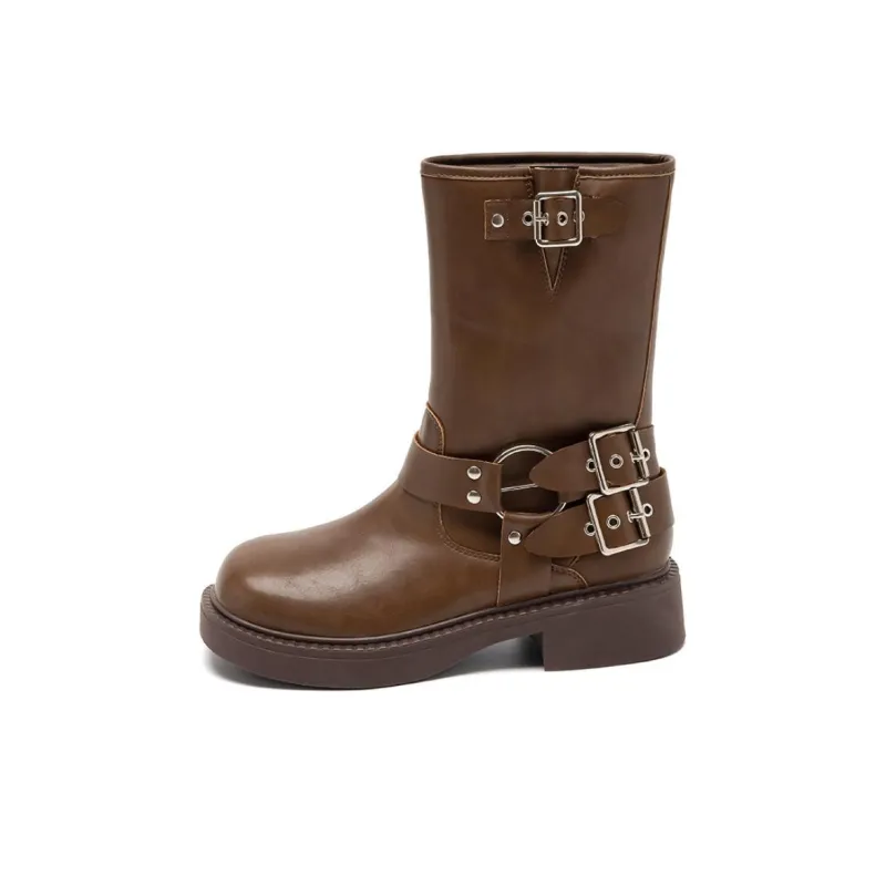 AGSDON Ankle Boots 4cm Women's Brown-10