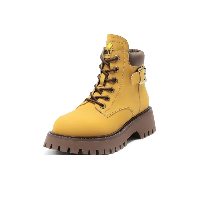 SMILEY Martin Boots Women's Yellow-2