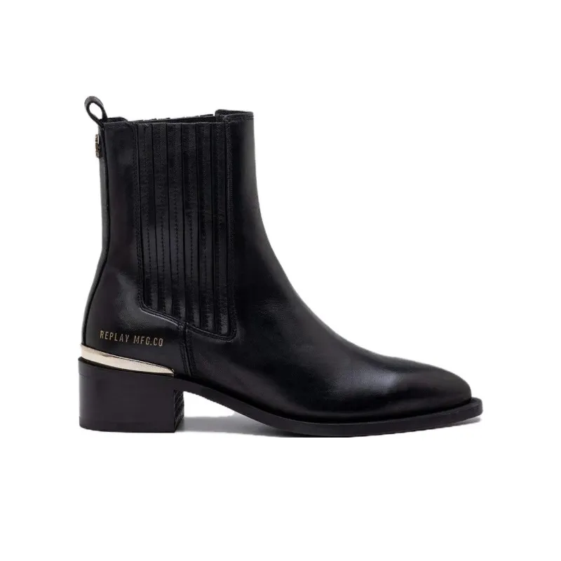REPLAY Valery La Short Chelsea Boots 5cm Women's Black-1
