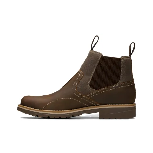 Clarks Short Chelsea Boots Men's Brown