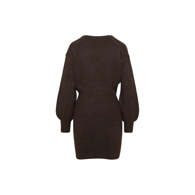ARITZIA Wilfred Elsie Dress Long-Sleeved Dresses Women's Rich Mocha Brown/Deep Mocha Brown-1