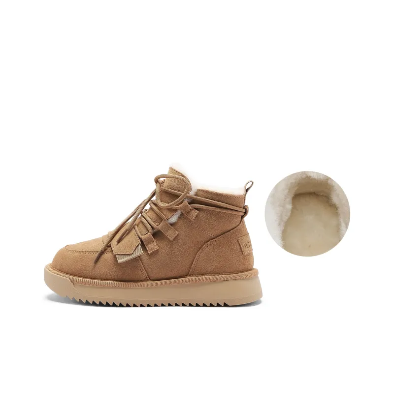 C°BANNER Short Snow Boots Women's Beige Gray-5