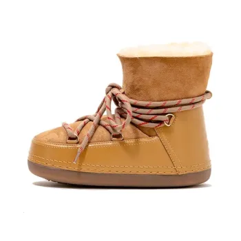 K.D.KENAZ Warm Slip Resistant Coverage Short Snow Boots Women's Light Brown