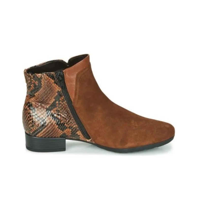Gabor Camel Ankle Boots Women's Brown Black-1