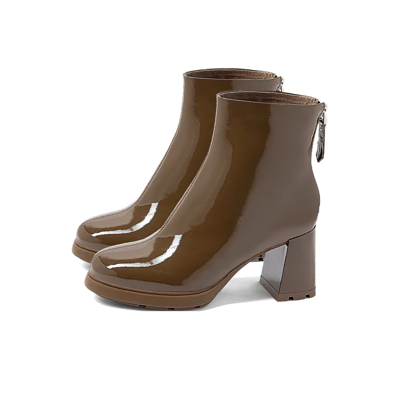 COMELY Ankle Boots Women's Black/Coffee-2