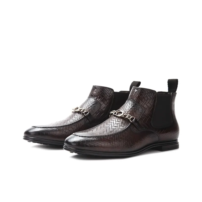 Satchi Chelsea Boots Men Brown-2