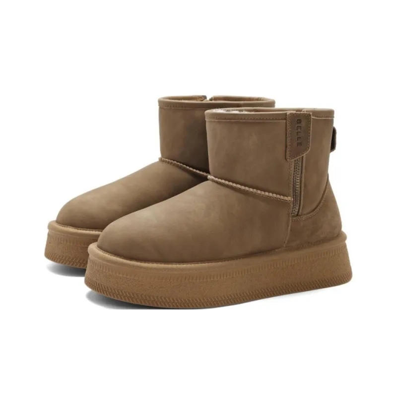 BELLE Warm Wear-Resistant Height Increasing Slip-Resistant 12cm Snow Boots Women's-4