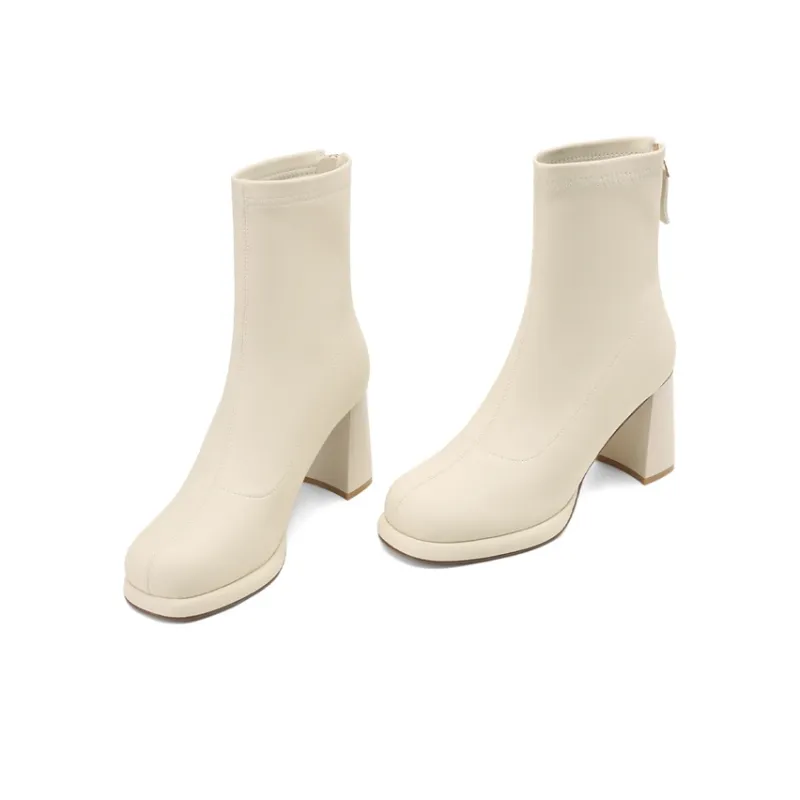 DAPHNE Ankle Boots Women's Beige/Black/Coffee-2