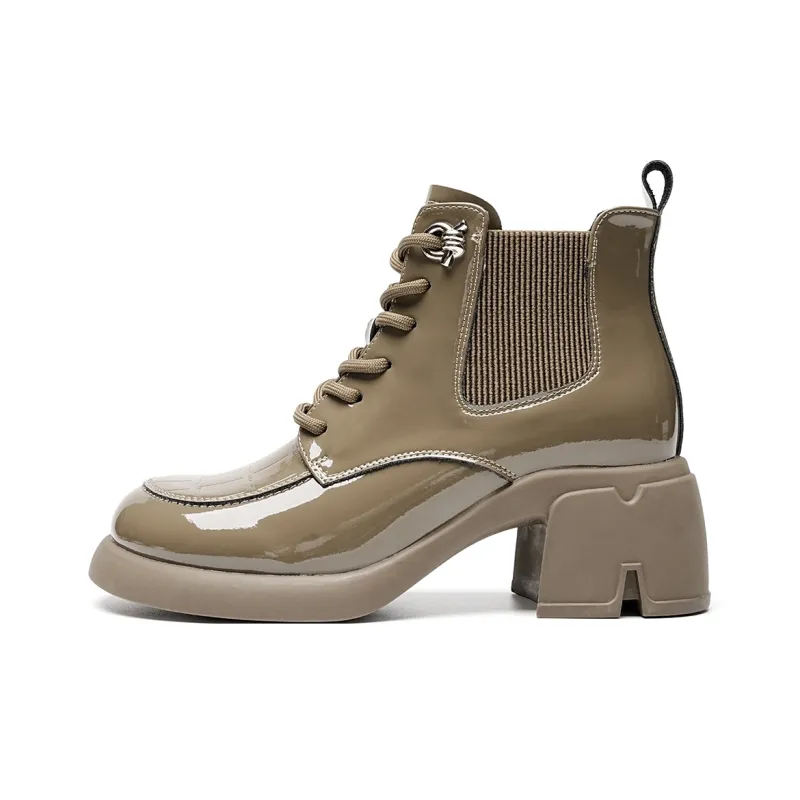 EBLAN Short Chelsea Boots Women's Khaki-0