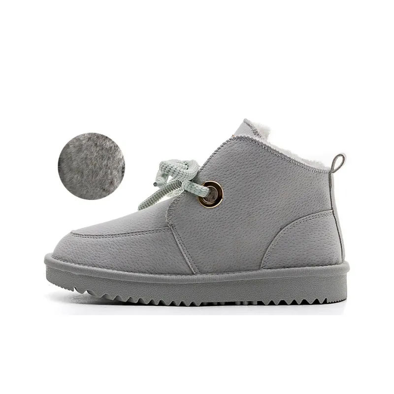 Warrior Warm Wear Resistant Slip Resistant Short Snow Boots Women's Gray-0
