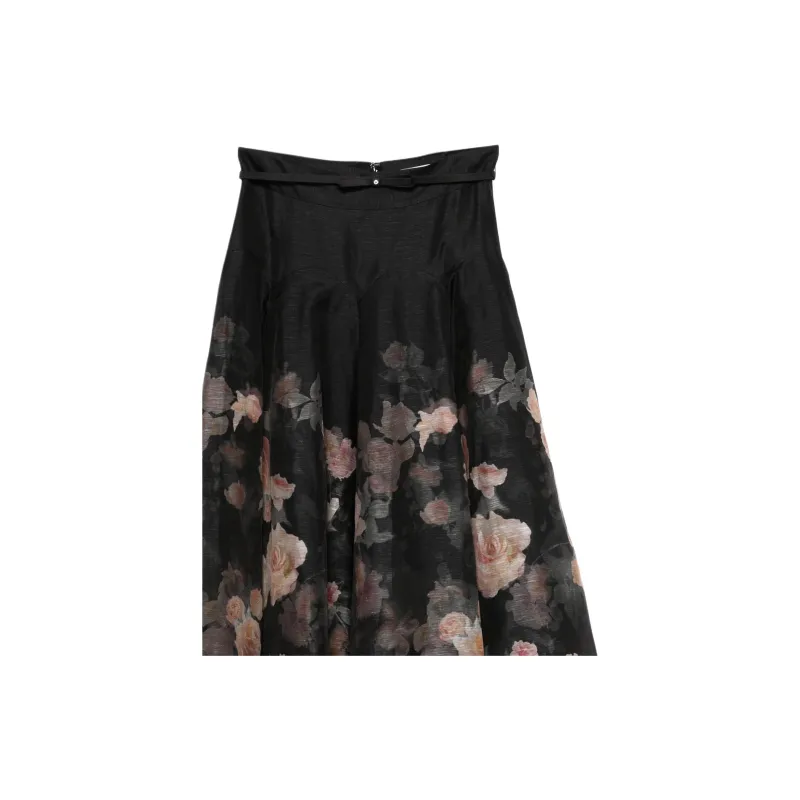 Zimmermann Crush Flared Midi Skirt-5