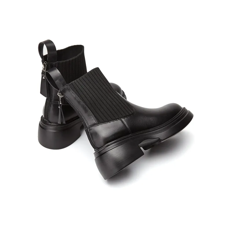DAPHNE Ankle Boots Women's Black/Beige-3