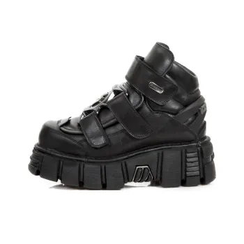 NEW ROCK Ankle Boots Unisex Black