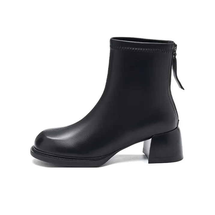 DAPHNE Ankle Boots Women's Black/Brown Fleece Lined-5