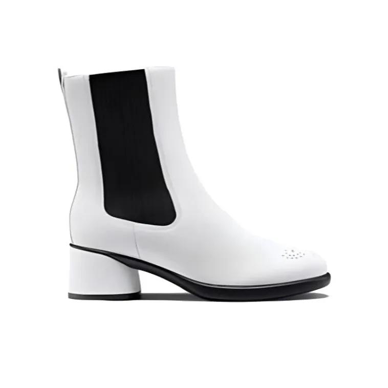 Ecco Short Chelsea Boots 5cm Women's White-1