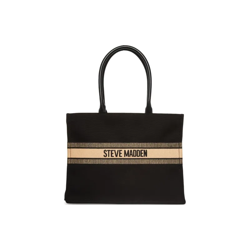 STEVE MADDEN Fabric Tote Bag Shopping Bag Handbag Women's Black-0