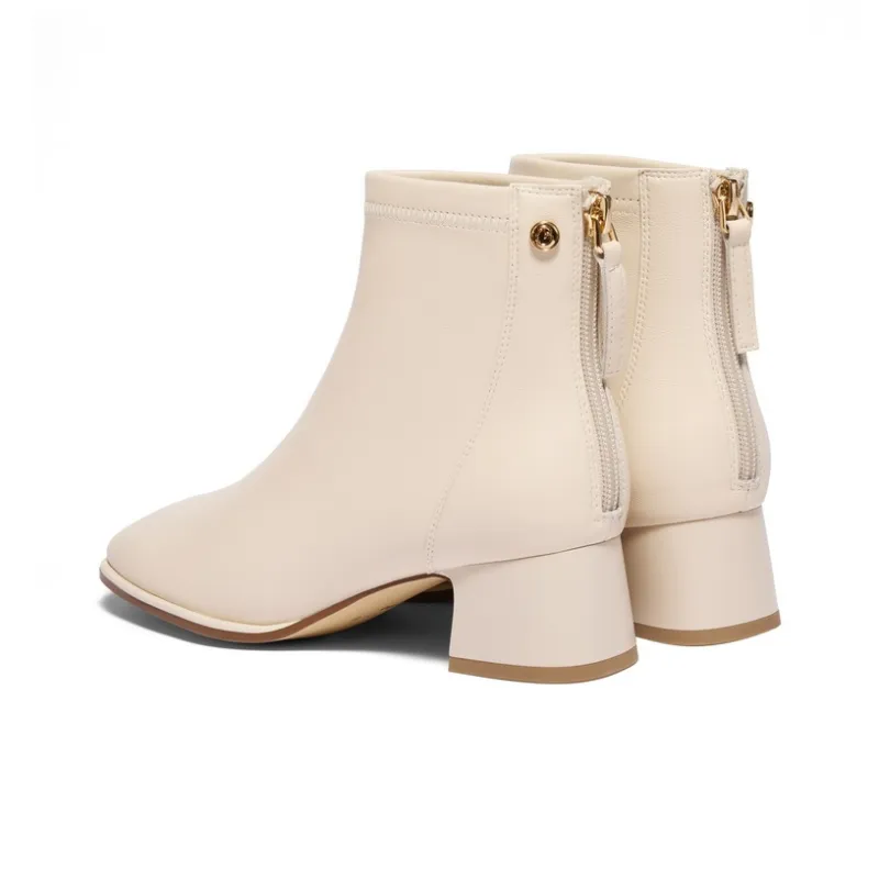BELLE Ankle Boots 4.5CM Women's Black Beige-17