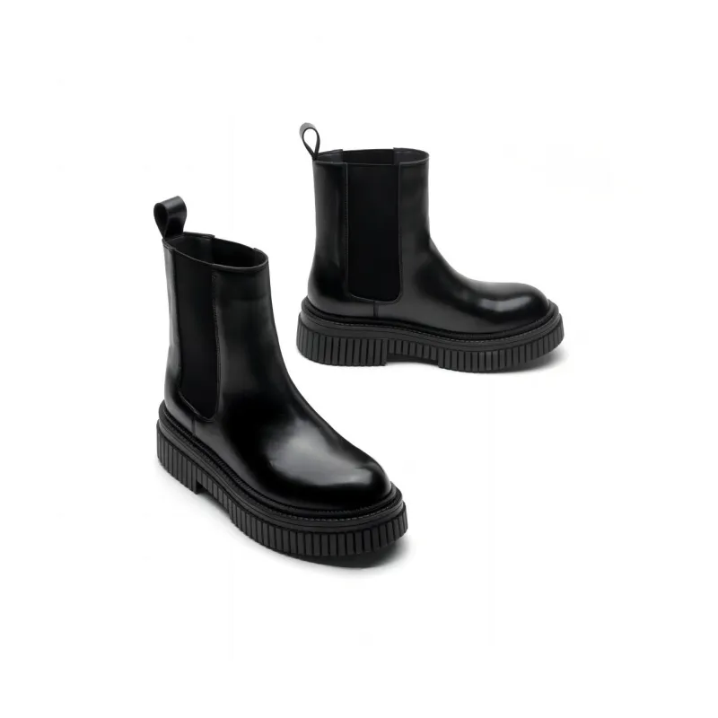 TOOMANYSHOES Happy Fruit Short Chelsea Boots 4.5cm Women's Black-1
