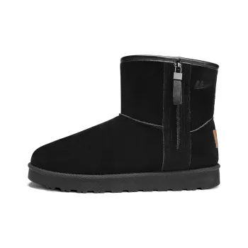 Warrior Warm Coverage Height Increasing Wear Resistant Slip Resistant Short Mid Calf Snow Boots Men's Black