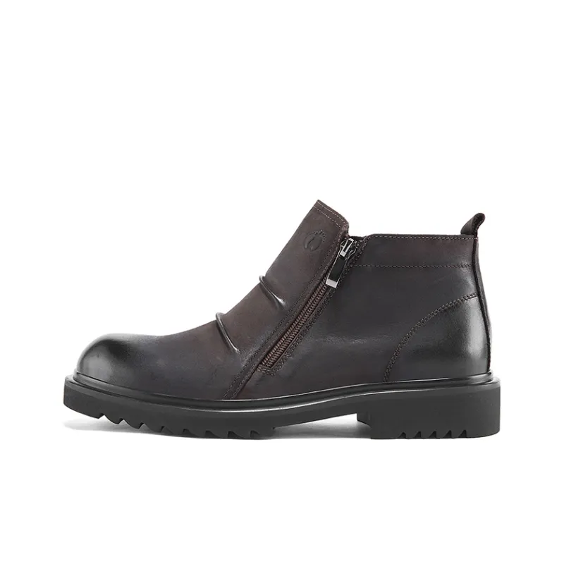 HANG TEN Ankle Boots Men Sub Chan Black/Cambridge Brown-7