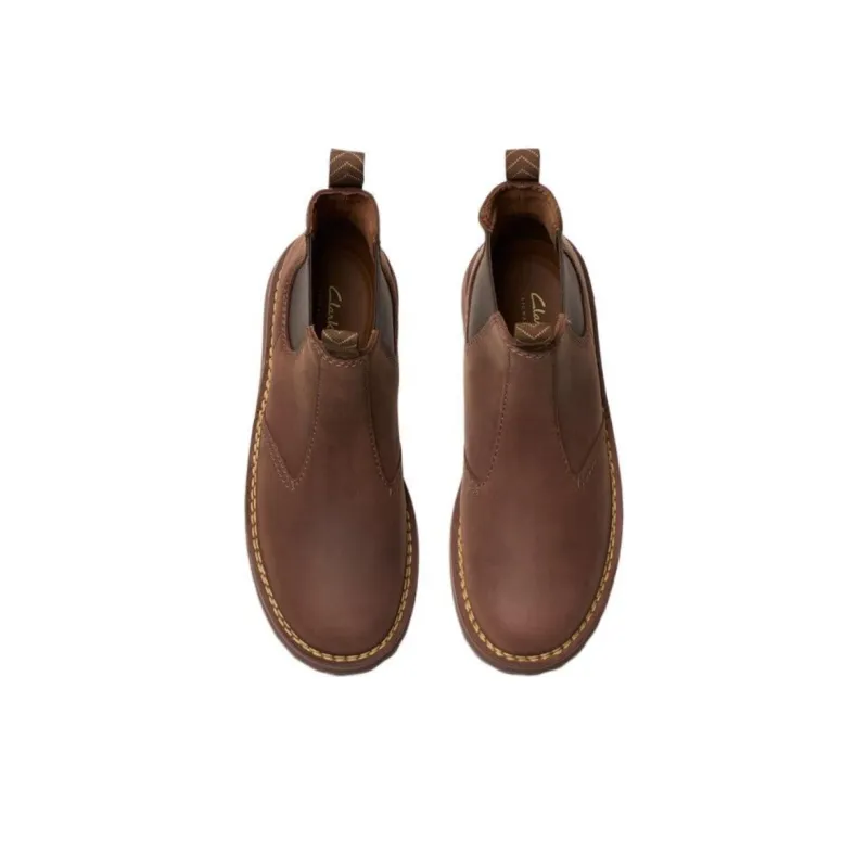 Clarks Crew Chelsea Boots 3cm Men's Brown-2